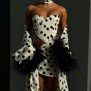 Rio Robe Long Polka Dot Print